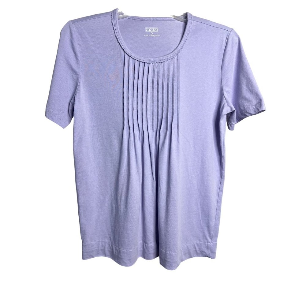 American sweetheart T-shirt jersey S/M lilac stretch short sleeve round neck pul